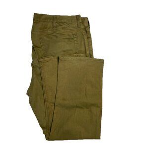 Banana Republic Mens 38x30 Dark Green Khaki Denim Jeans Slim Fit Straight Leg